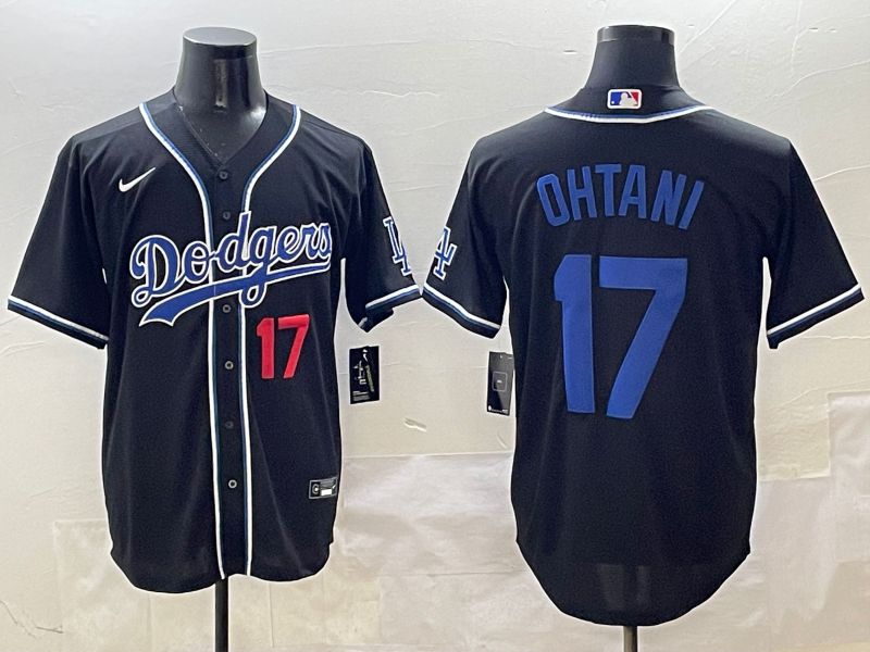 Men 2025 Los Angeles Dodgers #17 Ohtani Black Three generations Fashion Nike MLB Jersey style 23